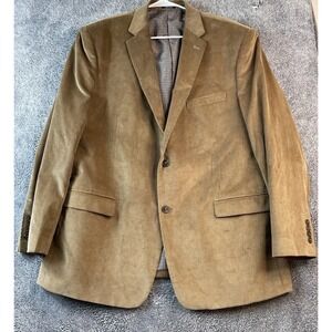 Saddlebred Mens 48L Coat Corduroy Jacket  Blazer Khaki Caramel Brown Tan